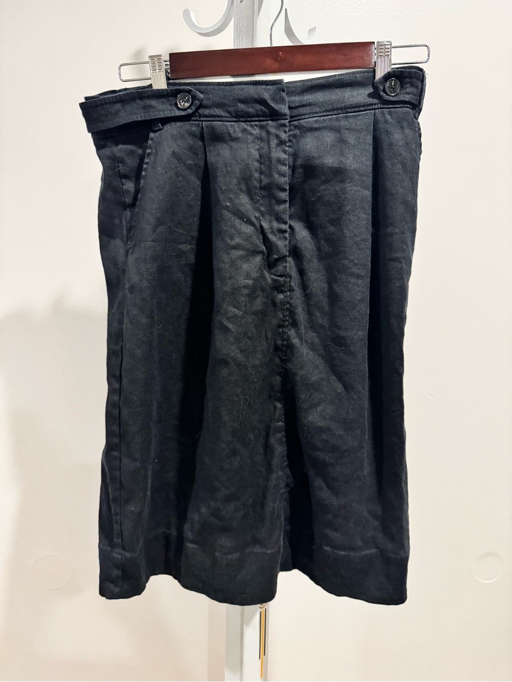 Anthropologie Maeve Black Button-Front Skirt